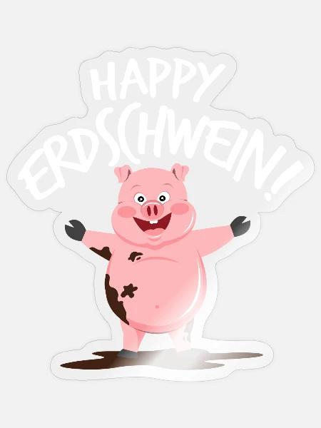 Erdschwein Chinesisches Horoskop Sternzeichen - Sticker Größe S (10 x 10 cm) - Transparent glänzend