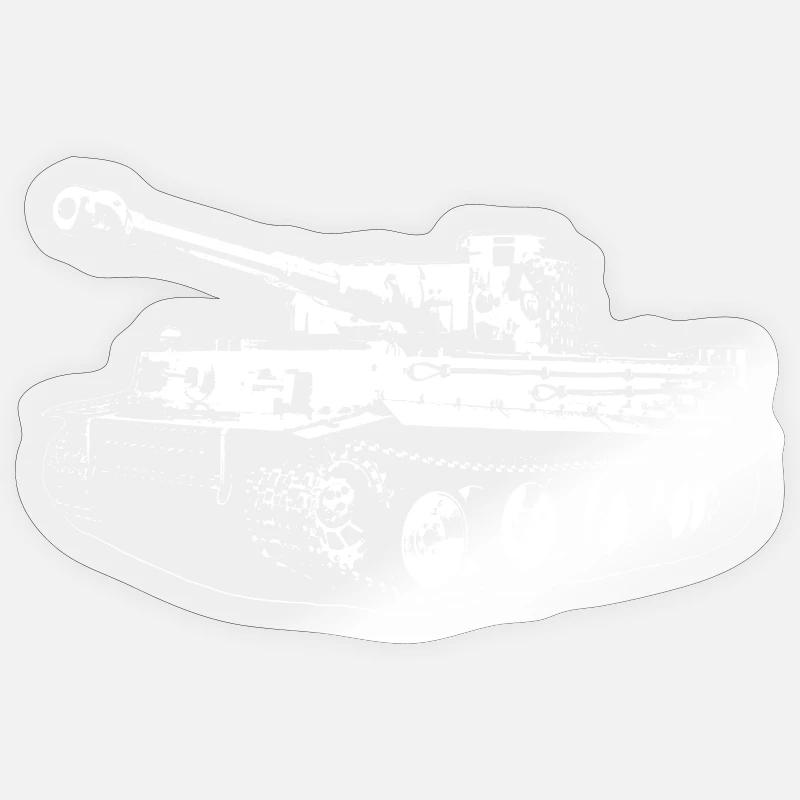 Panzer Silhouette Kontrastdesign - Sticker Größe S (10 x 10 cm) - Transparent glänzend