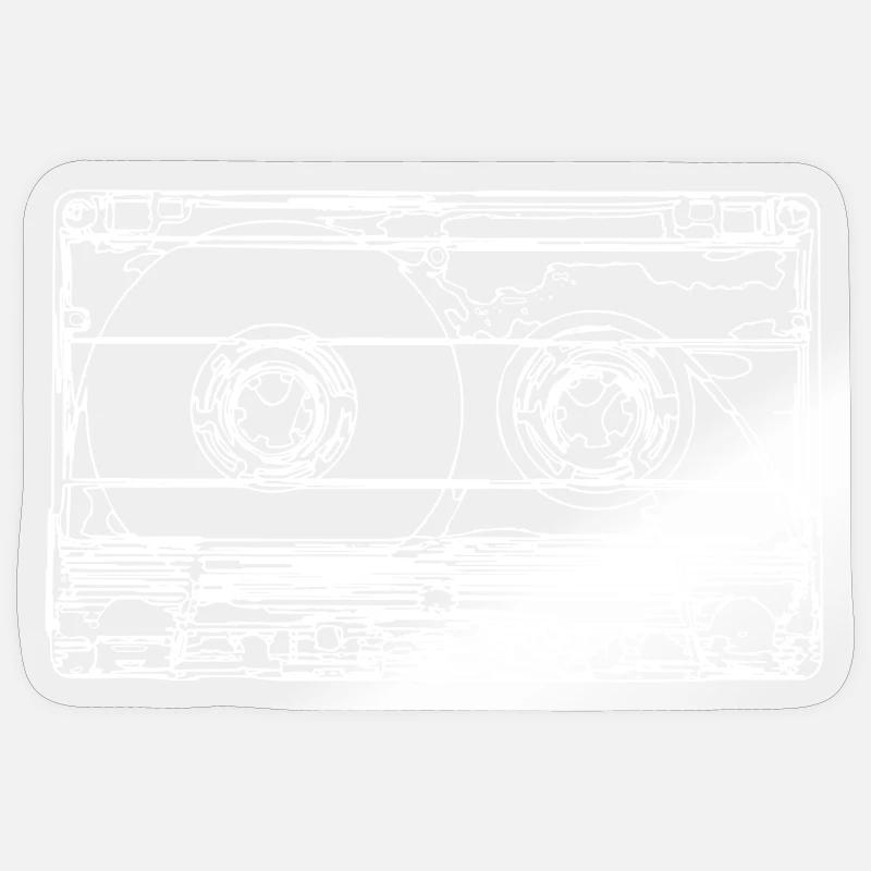 Cassette rétro - Sticker taille S (10 x 10 cm) - brillant transparent