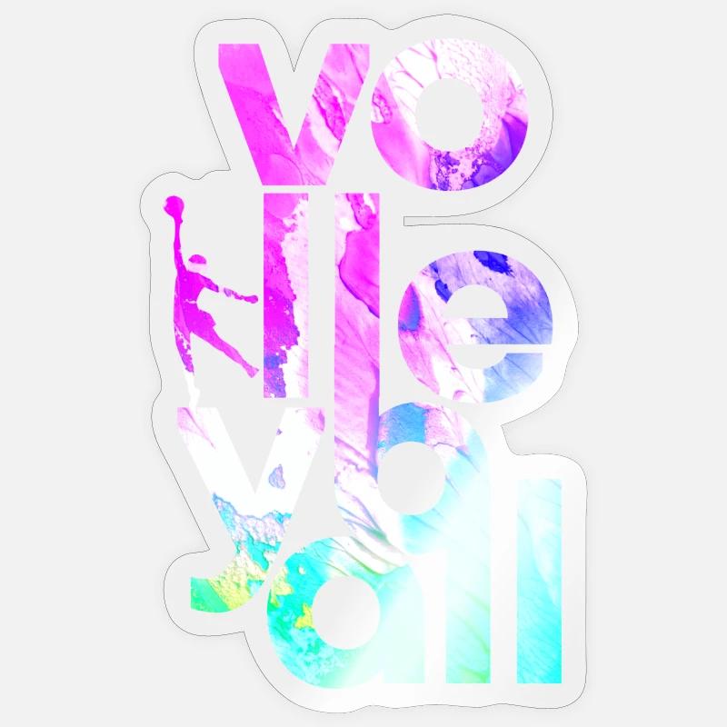 volley-ball - Sticker taille S (10 x 10 cm) - brillant transparent