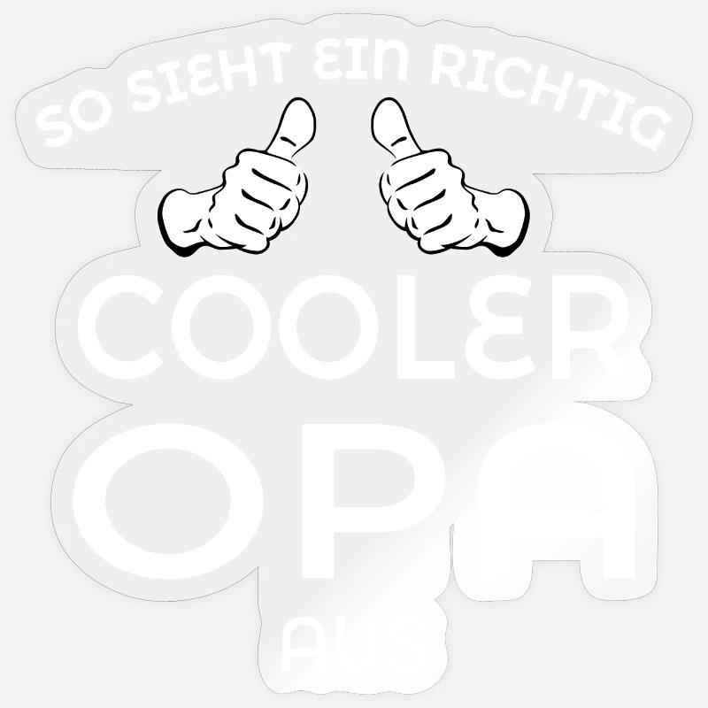 Cooler Opa - Sticker Größe S (10 x 10 cm) - Transparent glänzend