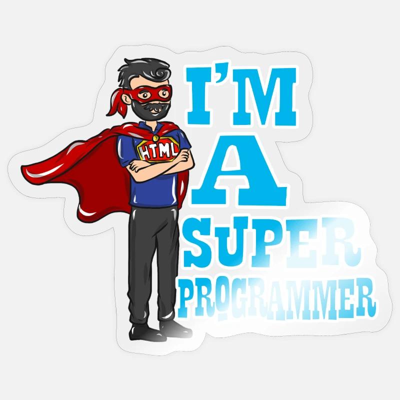 Programmeur cadeau informatique - Sticker taille S (10 x 10 cm) - brillant transparent