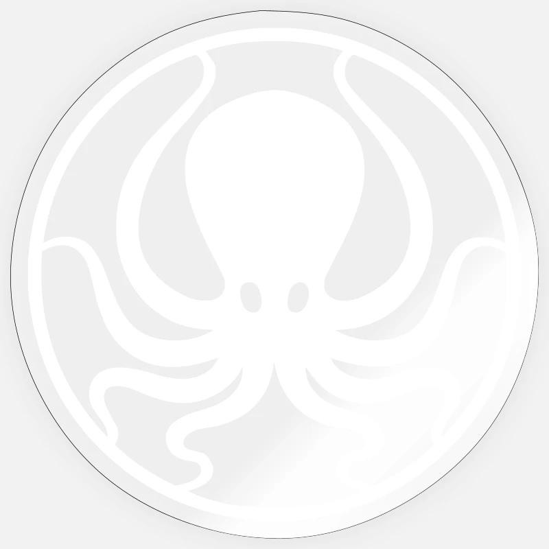 Octopus in a circle - Sticker size S (10 x 10 cm) - transparent glossy