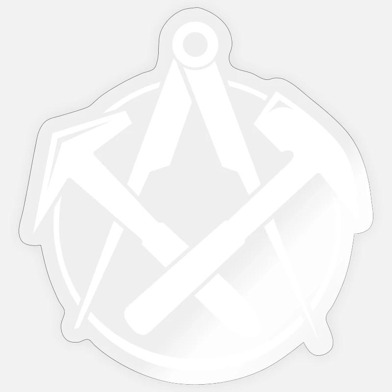 Dachdecker-Logo - Weiss - Sticker Größe S (10 x 10 cm) - Transparent glänzend