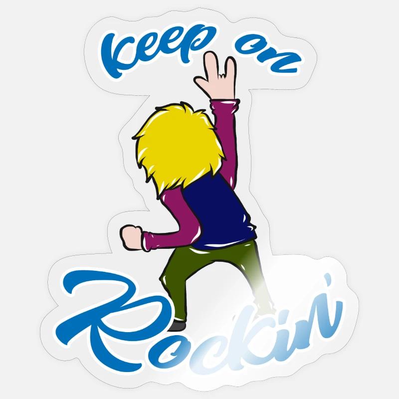 Rock 'n' Roll - Sticker Größe S (10 x 10 cm) - Transparent glänzend