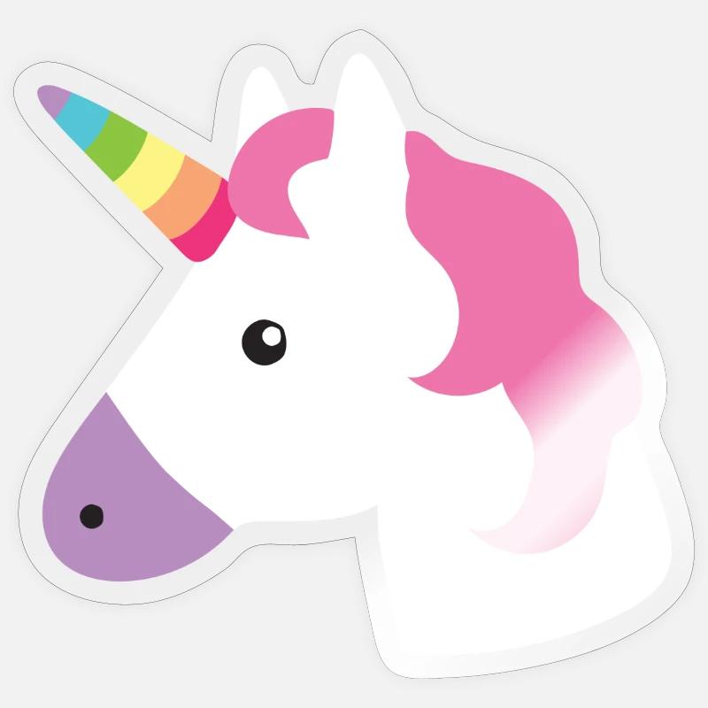 licorne - Sticker taille S (10 x 10 cm) - brillant transparent