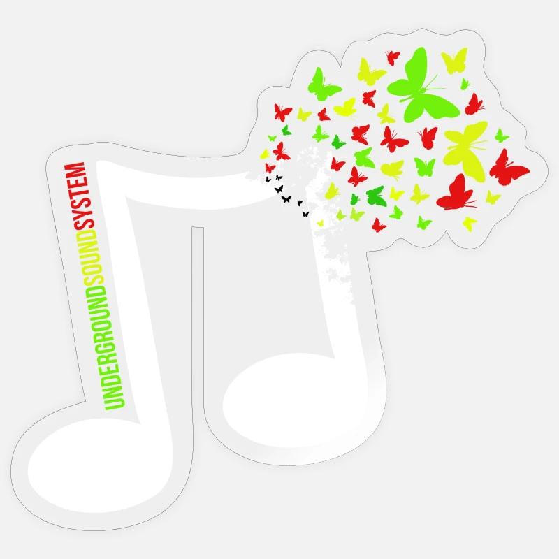 Note couleur papillon Sticker taille S (10 x 10 cm)