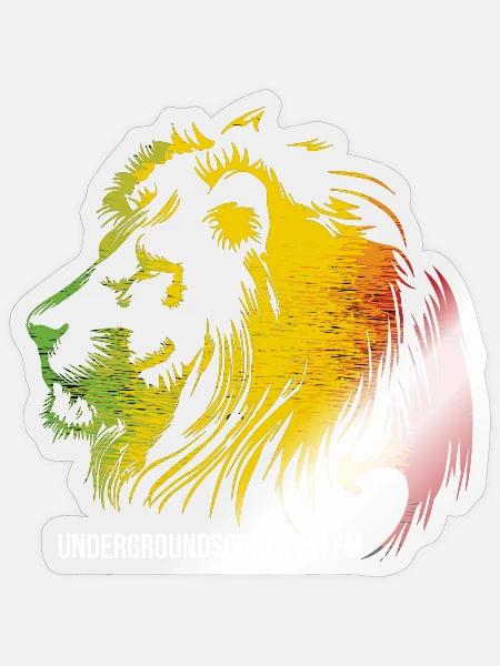 Löwe im Rastafari Farbenschnitt - Sticker Größe S (10 x 10 cm) - Transparent glänzend