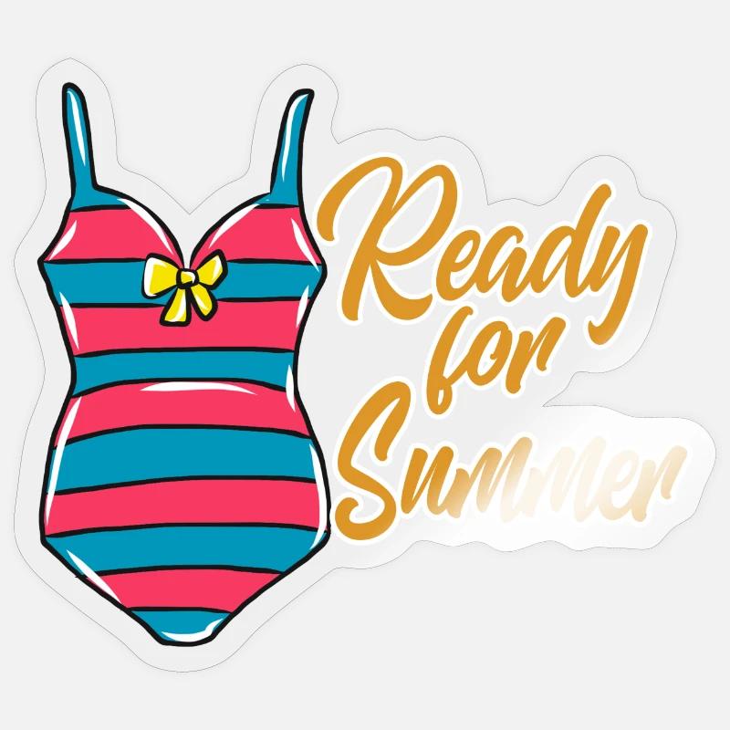 Summer bikini - Sticker size S (10 x 10 cm) - transparent glossy