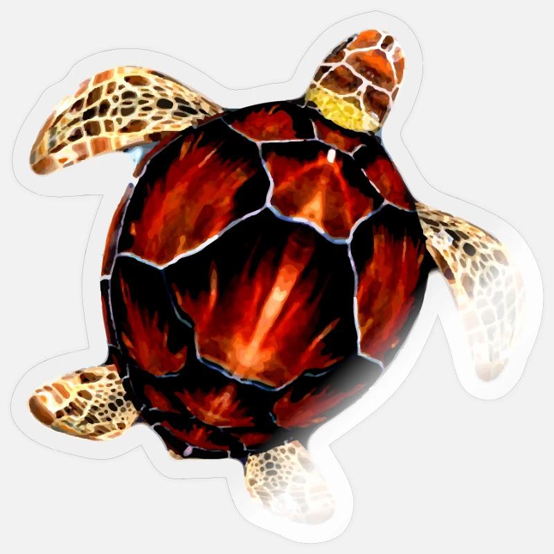 Pattern sea turtle illustration - Sticker size S (10 x 10 cm) - transparent glossy