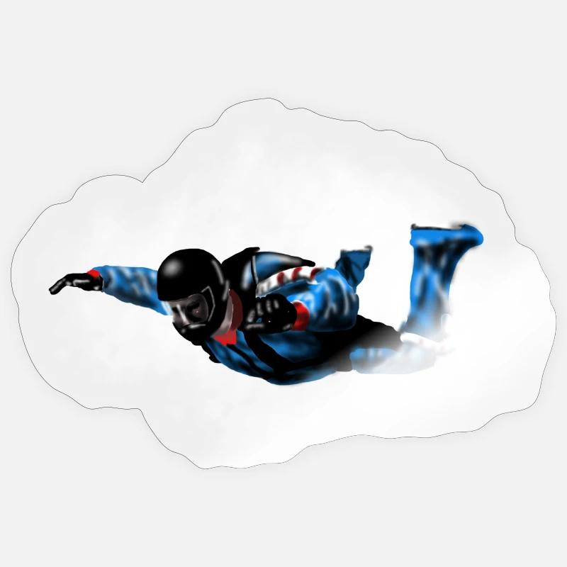 skydiver - Sticker taille S (10 x 10 cm) - brillant transparent