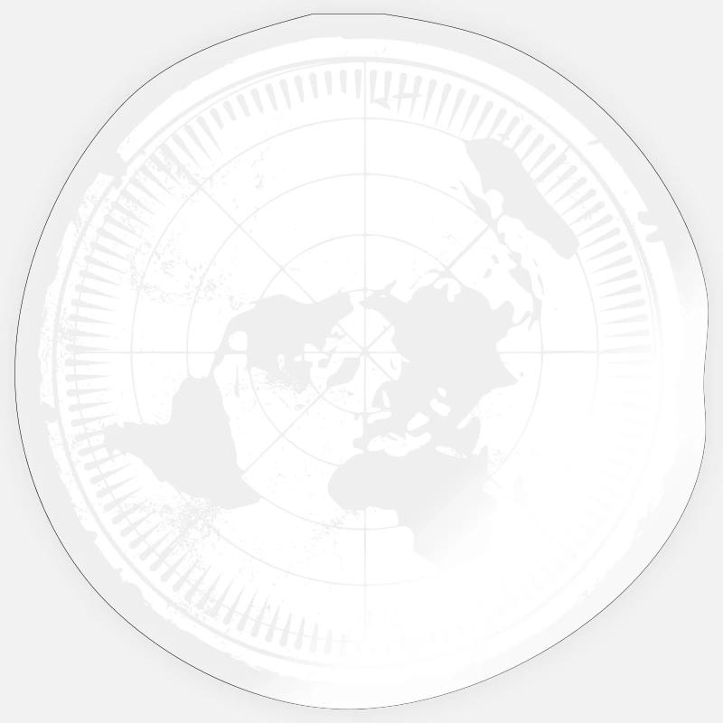 Flache Erde Karte - Flat Earth Map Sticker size S (10 x 10 cm)