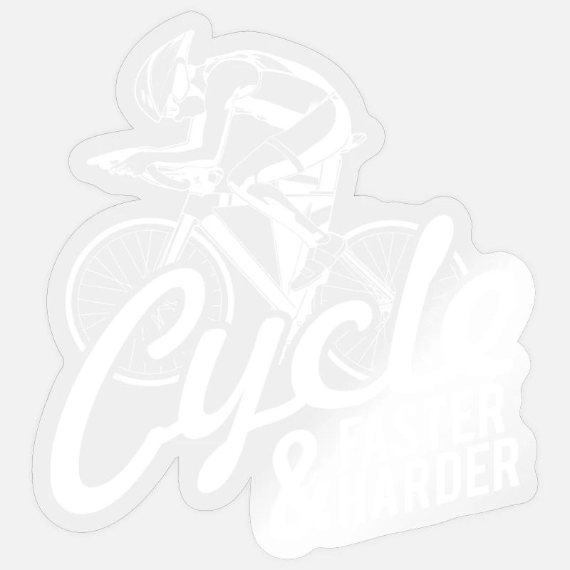 Cyclisme Cyclisme Cyclisme Cyclisme Cyclisme - Sticker taille S (10 x 10 cm) - brillant transparent