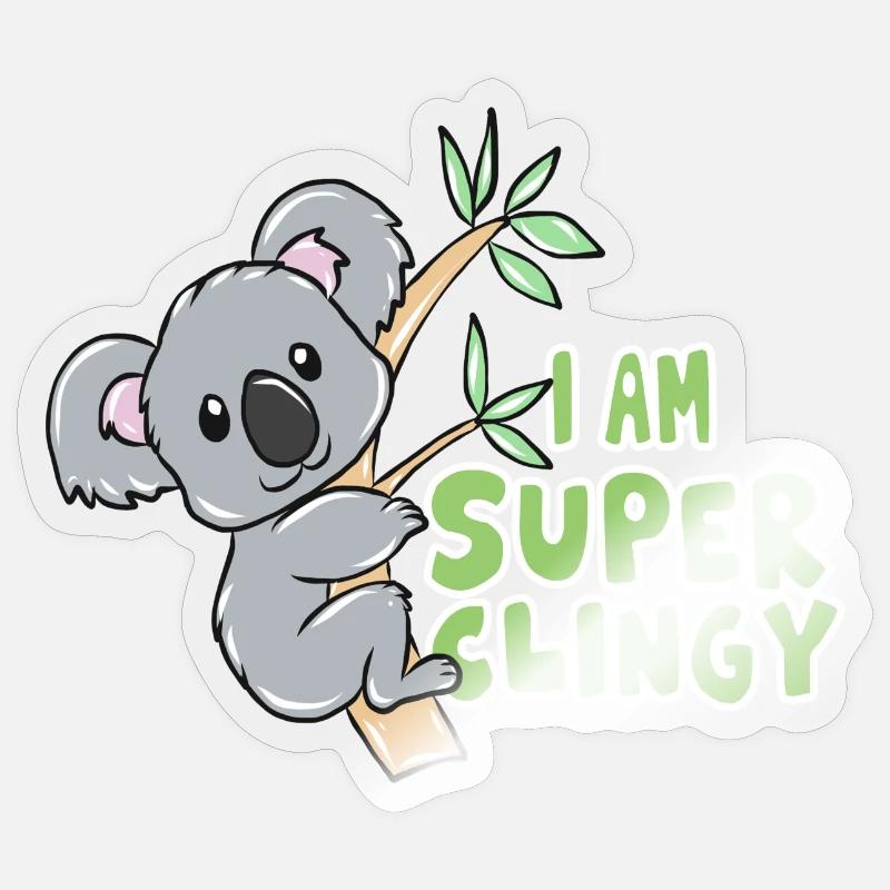koala - Sticker taille S (10 x 10 cm) - brillant transparent