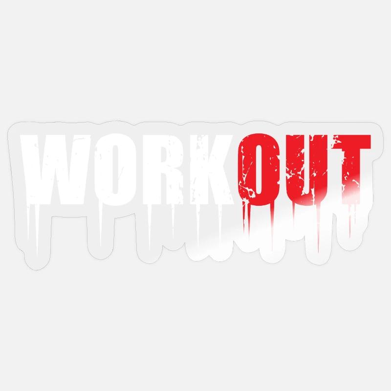 Workout - Sticker Größe S (10 x 10 cm) - Transparent glänzend