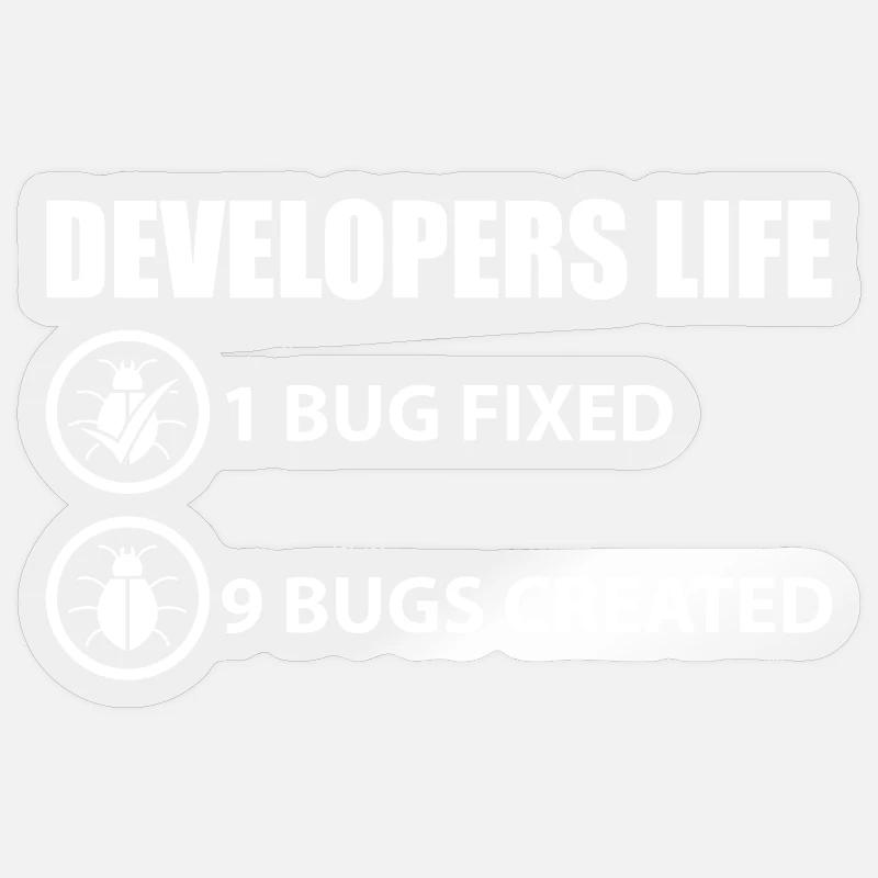 Blague programmeur - Sticker taille S (10 x 10 cm) - brillant transparent