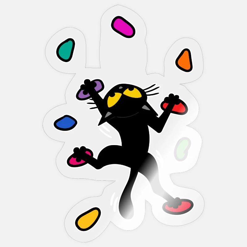 Boulder chat chat escalade escalade Escalade Drôle - Sticker taille S (10 x 10 cm) - brillant transparent