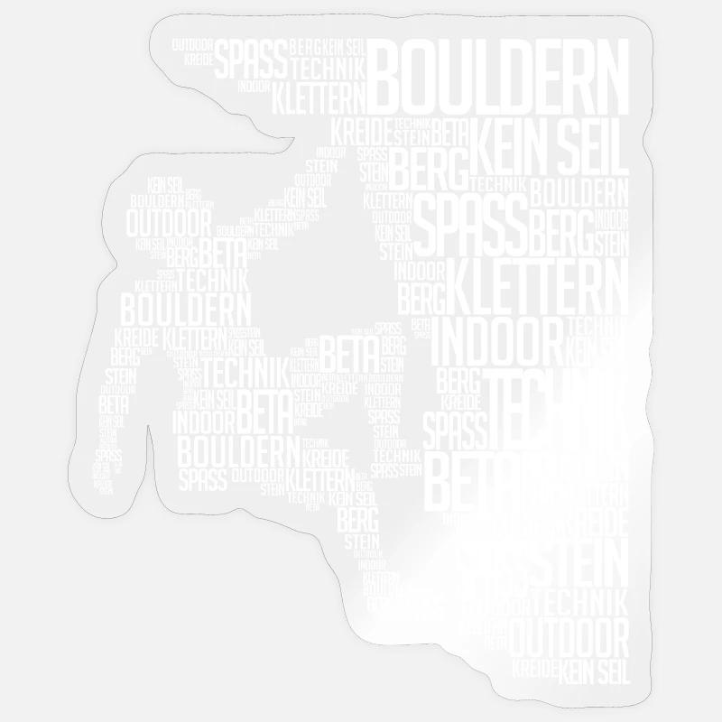 Alpiniste Boulder Escalader Paroi rocheuse - Sticker taille S (10 x 10 cm) - brillant transparent