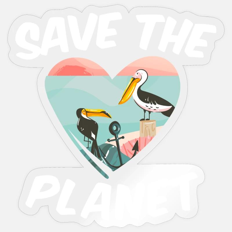 Save The Planet - Sticker taille S (10 x 10 cm) - brillant transparent