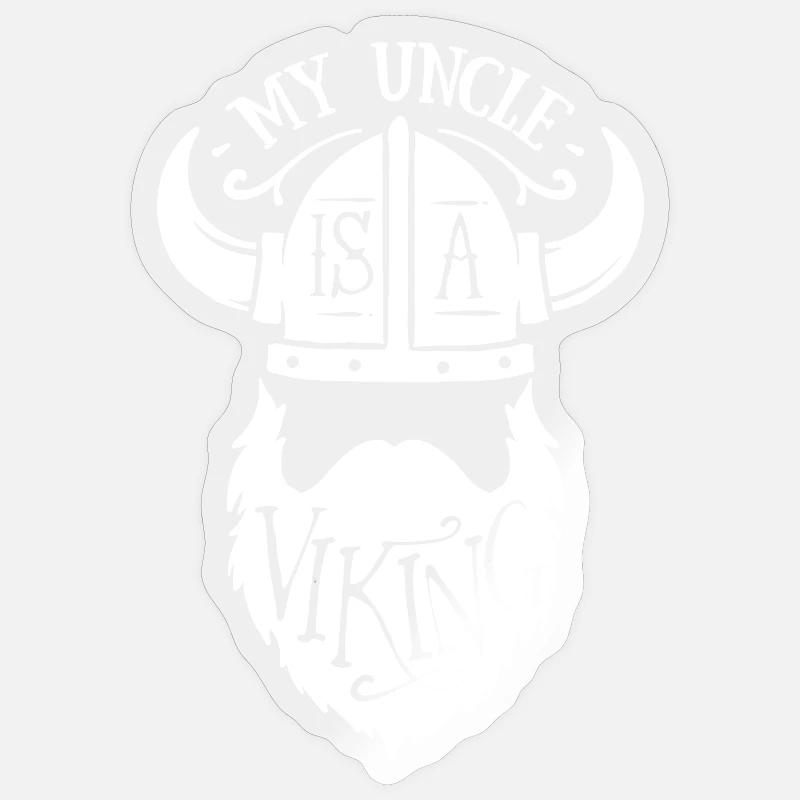 Wikinger Onkel Bart Vollbart Nichte Neffe Geschenk Sticker Größe S (10 x 10 cm)