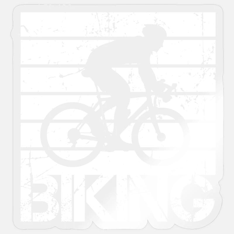 cyclisme - Sticker taille S (10 x 10 cm) - brillant transparent