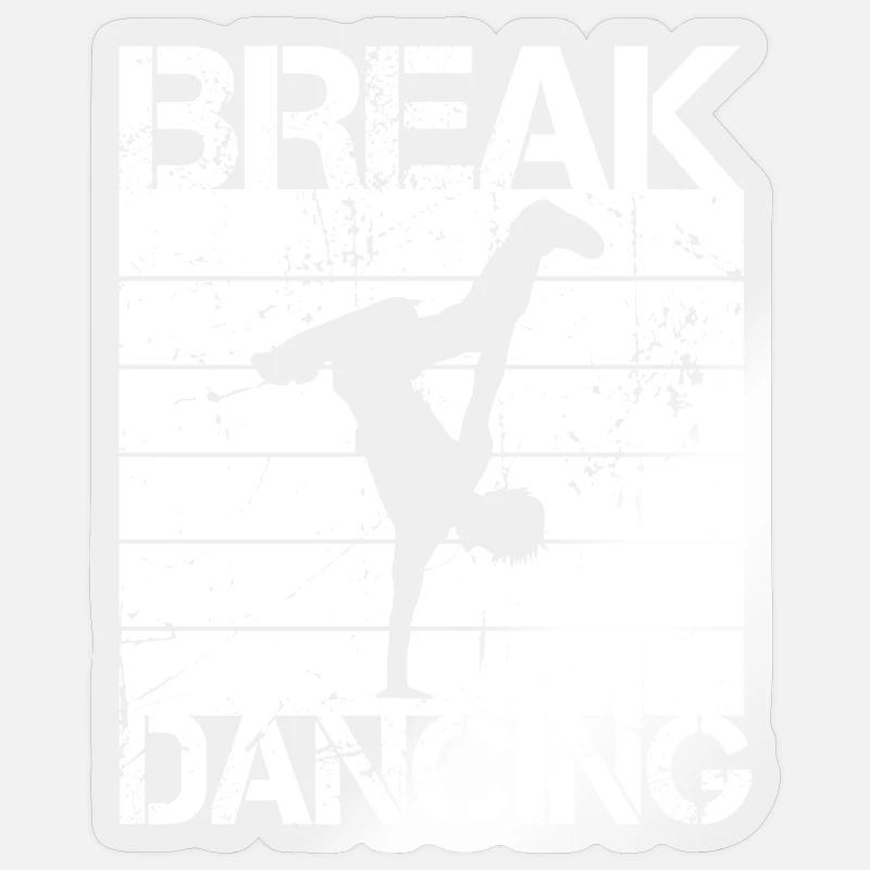 Breakdance - Sticker taille S (10 x 10 cm) - brillant transparent