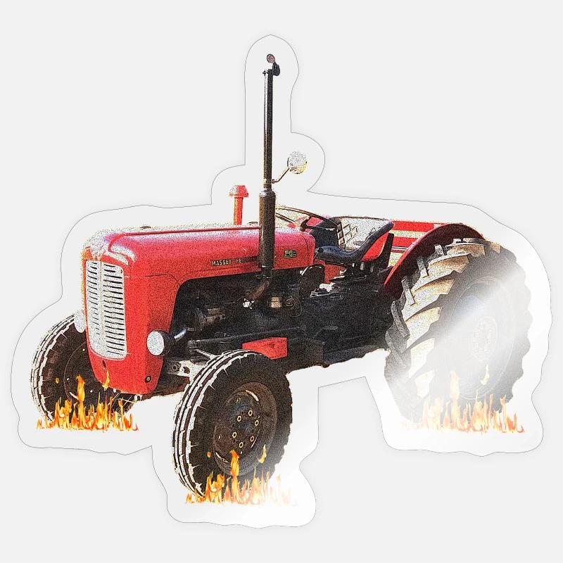 Flame Tractor Fireworks - Sticker size S (10 x 10 cm) - transparent glossy