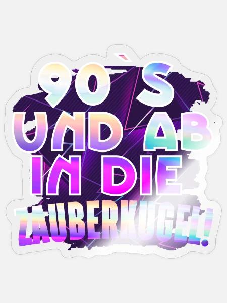 90 s Retro Vintage 1990 - Sticker Größe S (10 x 10 cm) - Transparent glänzend