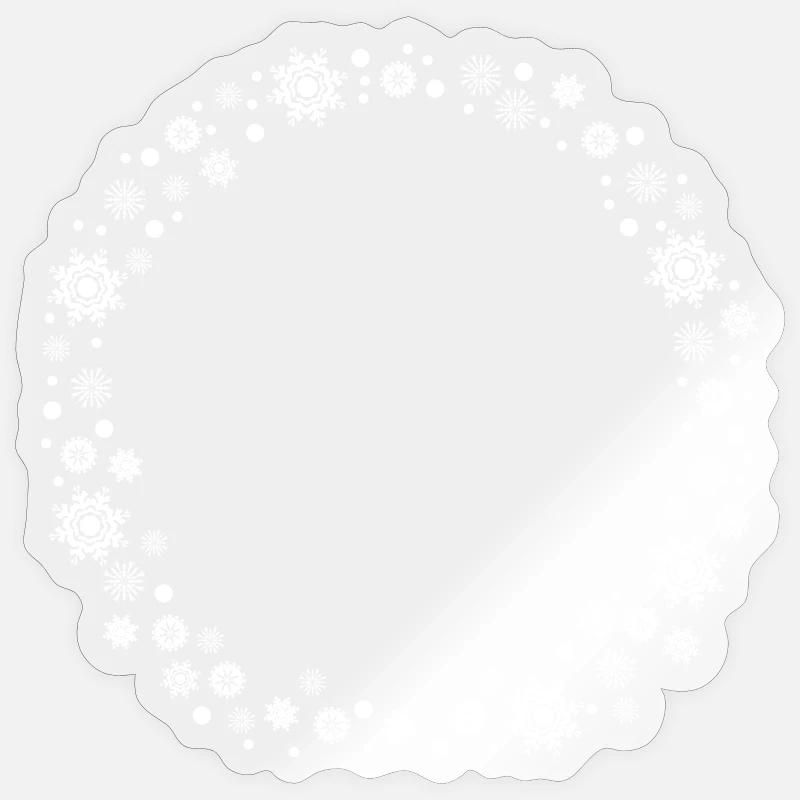 runder winterlicher Schneeflocken Rahmen - Sticker Größe S (10 x 10 cm) - Transparent glänzend