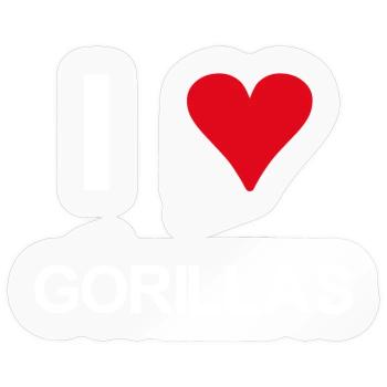 I love Gorillas - Sticker Größe S (10 x 10 cm) - Transparent glänzend - Vorne