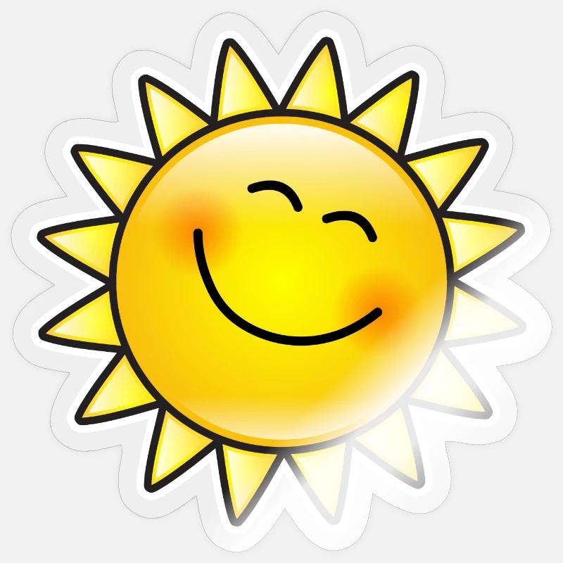 Lächelnde Sonne - Sticker Größe S (10 x 10 cm) - Transparent glänzend