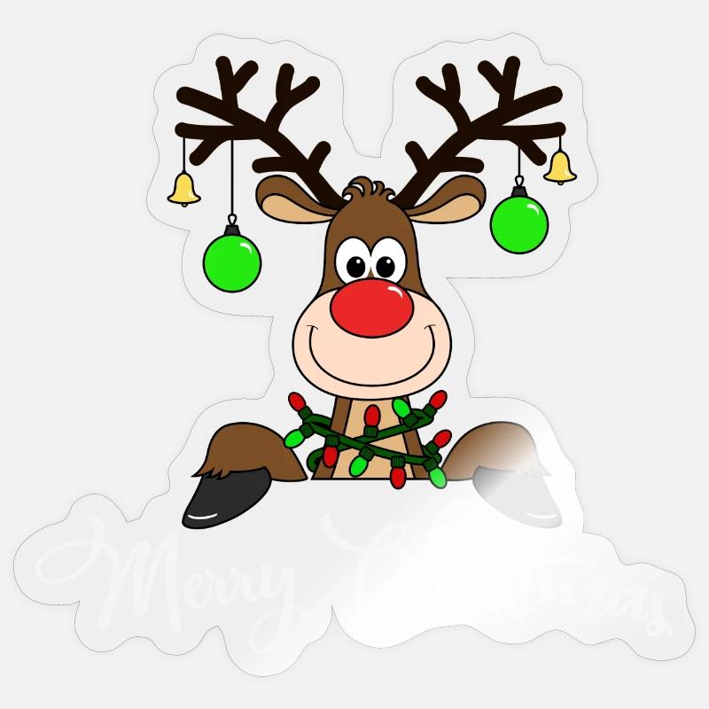 Noël - Sticker taille S (10 x 10 cm) - brillant transparent