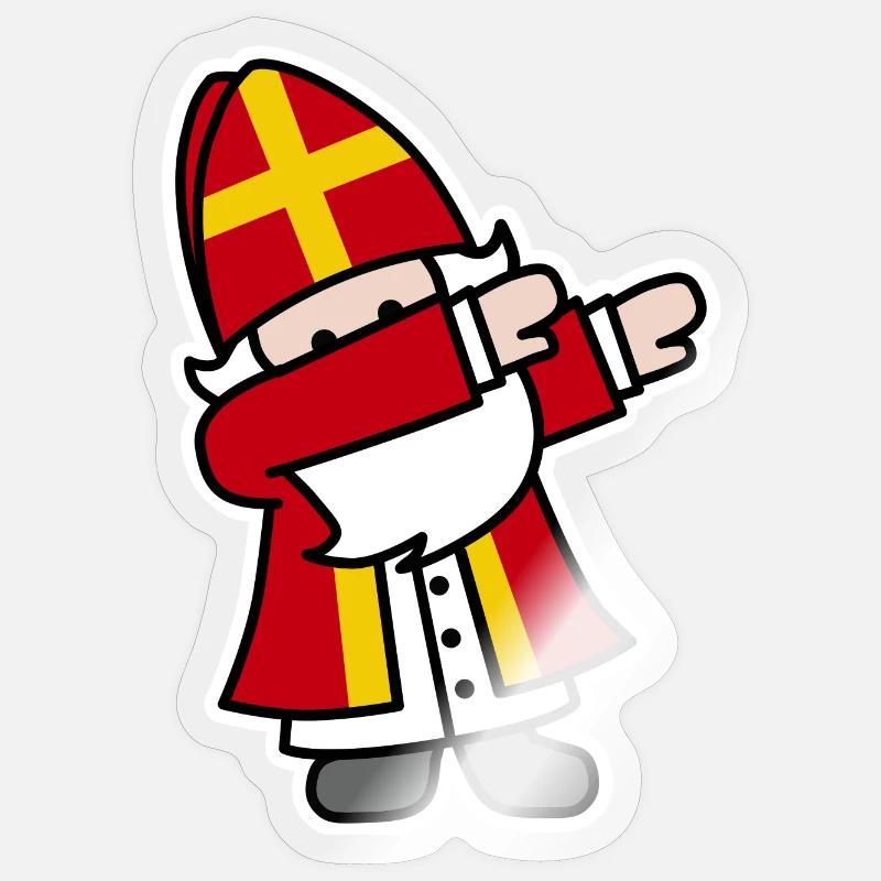 Sinterklaas Saint / Nicholas Dab Dabbing Sticker size S (10 x 10 cm)
