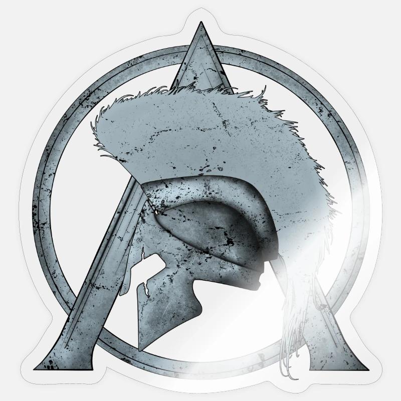 Leonidas Helm und Sparta Lambda Symbol Sticker Größe S (10 x 10 cm)