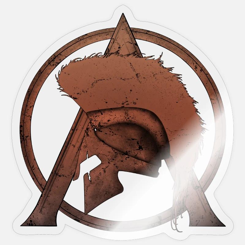 Leonidas Helm und Sparta Lambda Sticker Größe S (10 x 10 cm)