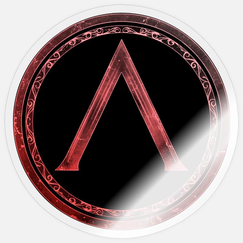 Symbole Sparta Lambda Feu celtique rouge - Sticker taille S (10 x 10 cm) - brillant transparent