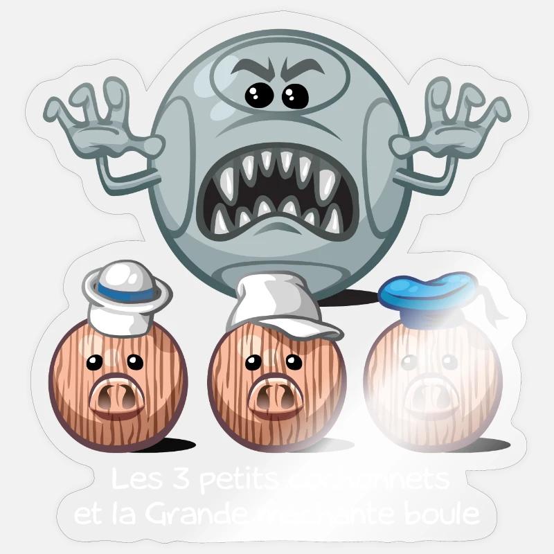 Les 3 petits cochonnets - Sticker Größe S (10 x 10 cm) - Transparent glänzend