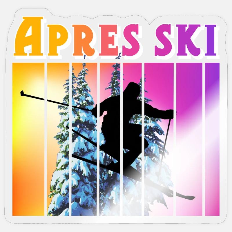 Apres Ski - Sticker Größe S (10 x 10 cm) - Transparent glänzend