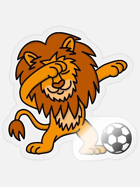 Dab Dabbing Lion Dutch Football Netherlands Orange - Sticker Größe S (10 x 10 cm) - Transparent glänzend