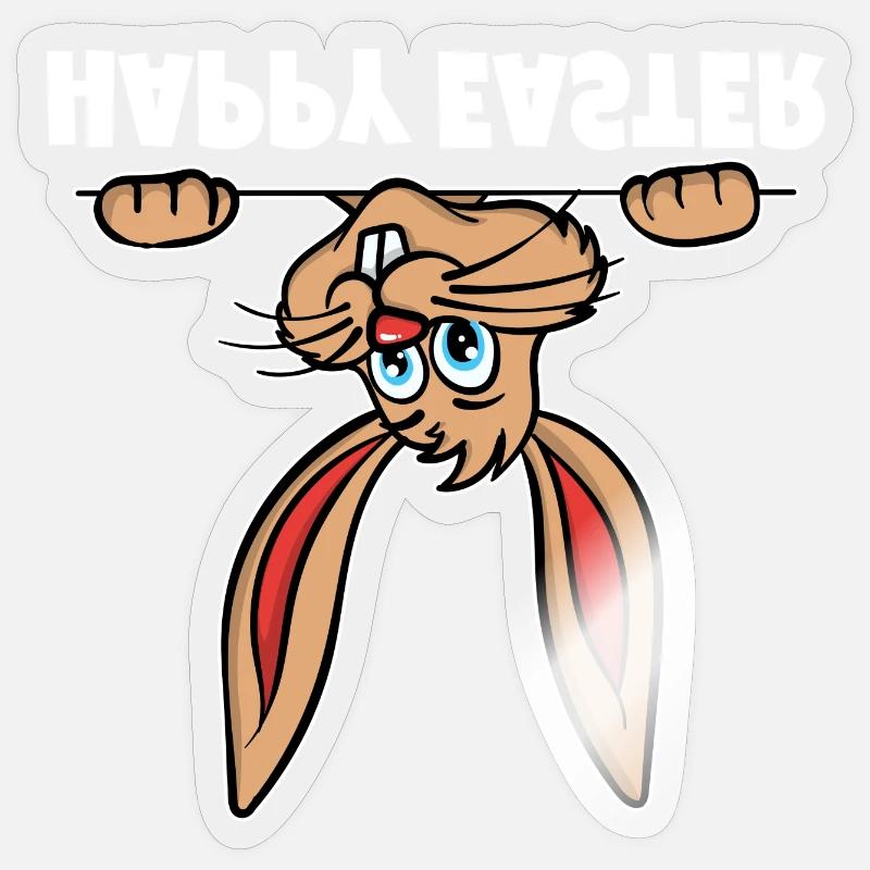 Happy Easter Easter Bunny Easter Bunny Hoppelhase Sticker size S (10 x 10 cm)