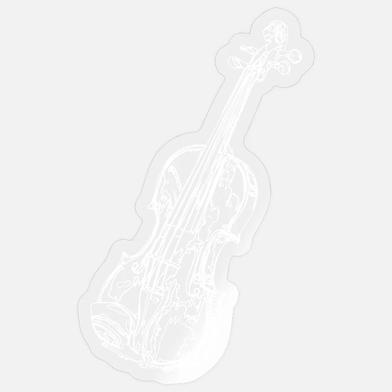 Violon - Sticker taille S (10 x 10 cm) - brillant transparent
