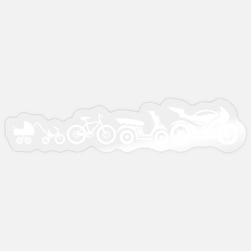 Motorcycle Evolution Motorcycles Development Funny - Sticker size S (10 x 10 cm) - transparent glossy