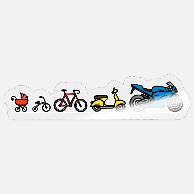 Evolution du développement de la moto Biker Evolution Sticker taille S (10 x 10 cm)