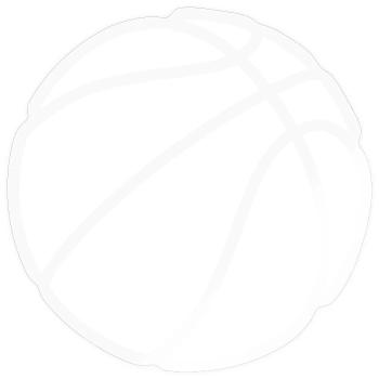 Logo de basket-ball blanc - Sticker taille S (10 x 10 cm) - brillant transparent - Devant