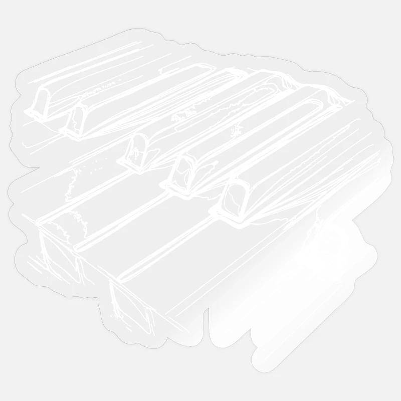Piano - Sticker Größe S (10 x 10 cm) - Transparent glänzend