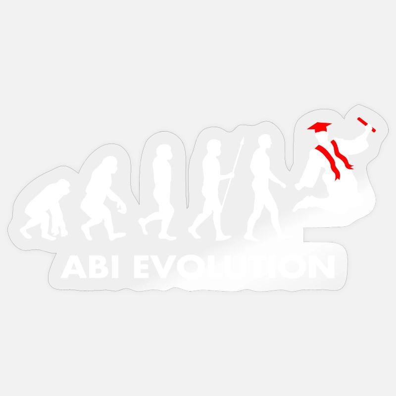 Abitur Abiturient Schulabschluss Evolution Abi - Sticker Größe S (10 x 10 cm) - Transparent glänzend