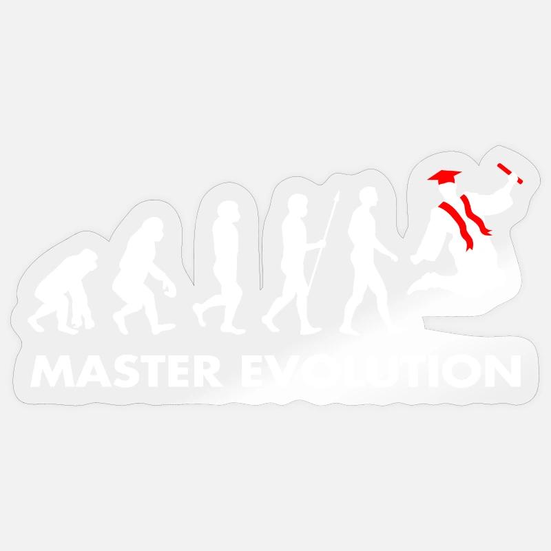 Master Evolution Entwicklung Schulabschluss Diplom Sticker Größe S (10 x 10 cm)