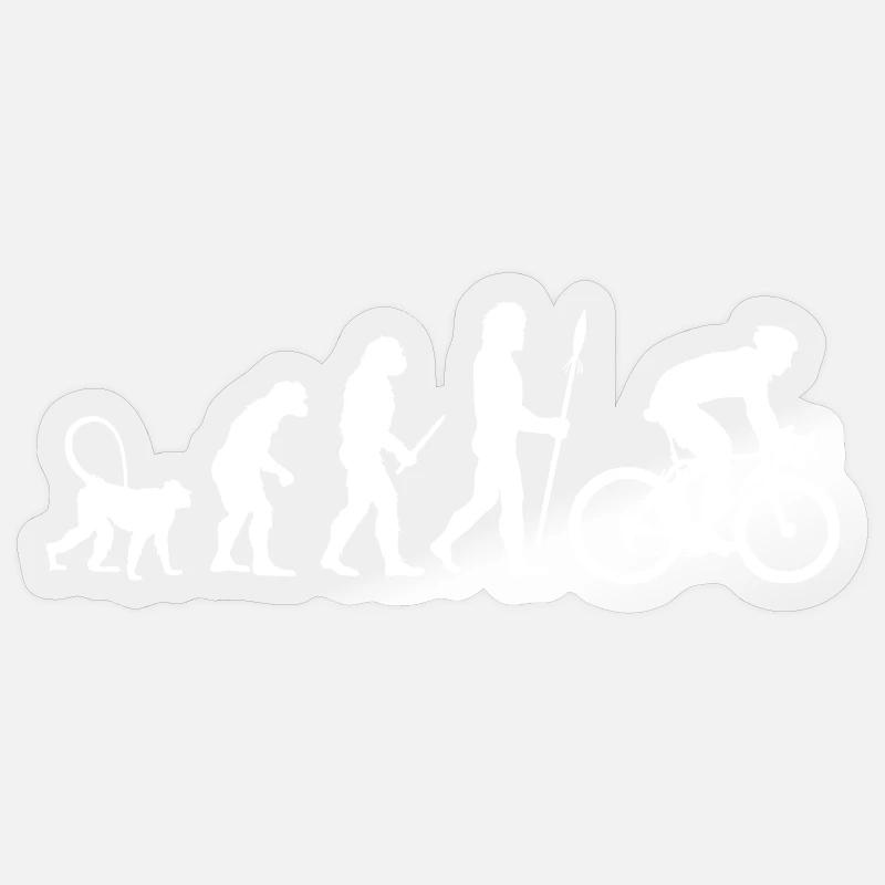 Evolution Radfahrer Sticker Größe S (10 x 10 cm)