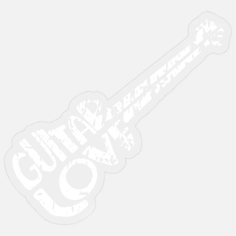 Guitariste - Sticker taille S (10 x 10 cm) - brillant transparent
