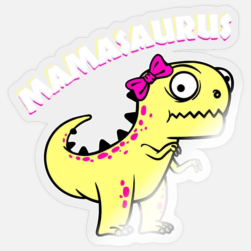 Mutter Supermama Beste Mutter Dinosaurier Lustig - Sticker Größe S (10 x 10 cm) - Transparent glänzend